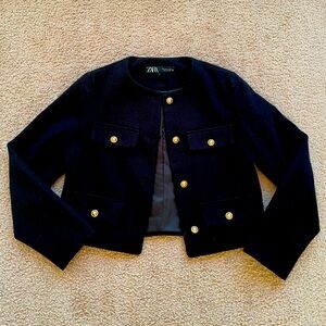 Black Collarless Blazer